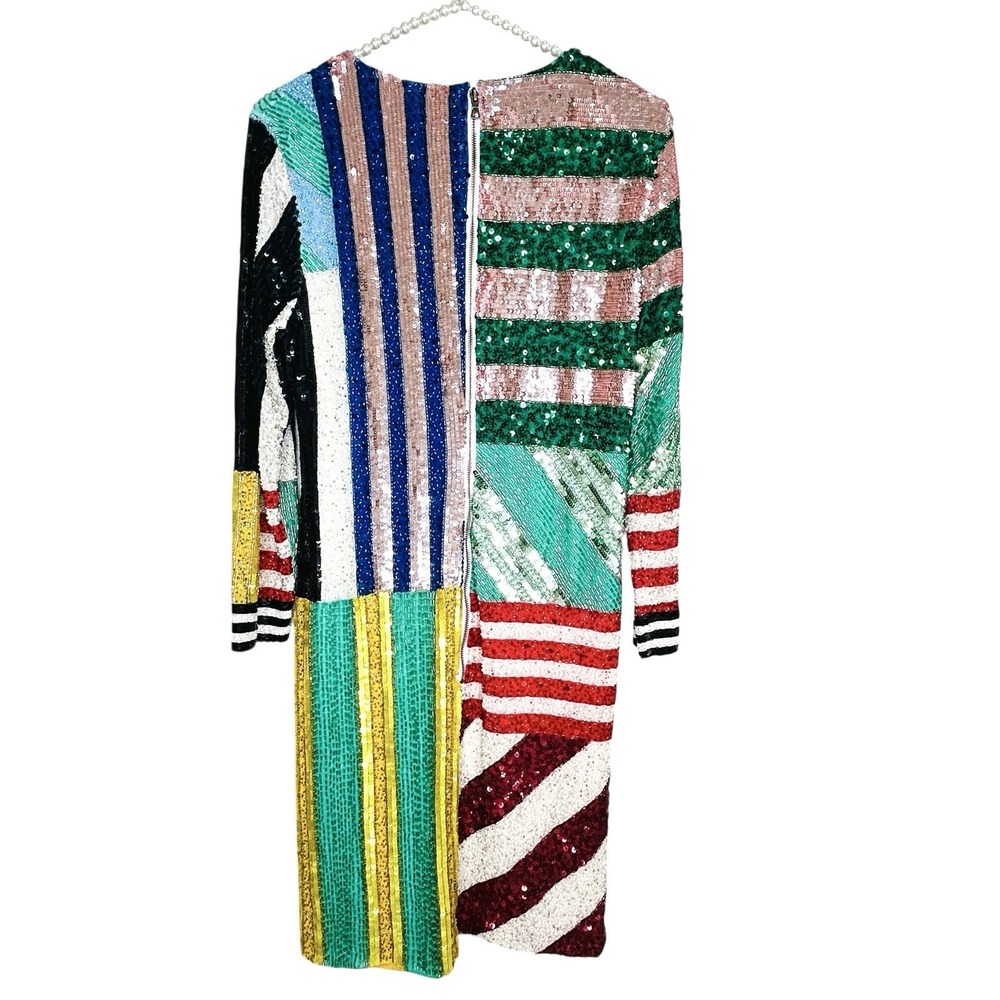 Alice + Olivia Delora Sequin Mini Dress 12 NYE Statement Holiday Party‎ Mod NWT - Picture 3 of 13